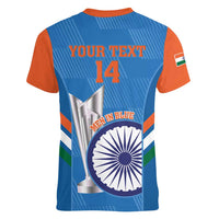Custom India Cricket Women V-Neck T-Shirt 2nd Champions World Cup Men In Blue - Wonder Print Shop