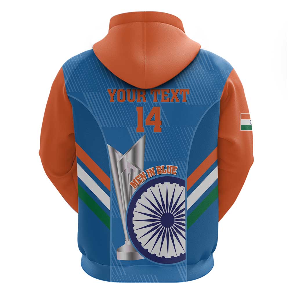Custom India Cricket Zip Hoodie 2nd Champions World Cup Men In Blue - Wonder Print Shop