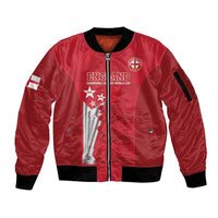 Custom England Cricket Sleeve Zip Bomber Jacket 3rd Champions World Cup Proud - Wonder Print Shop