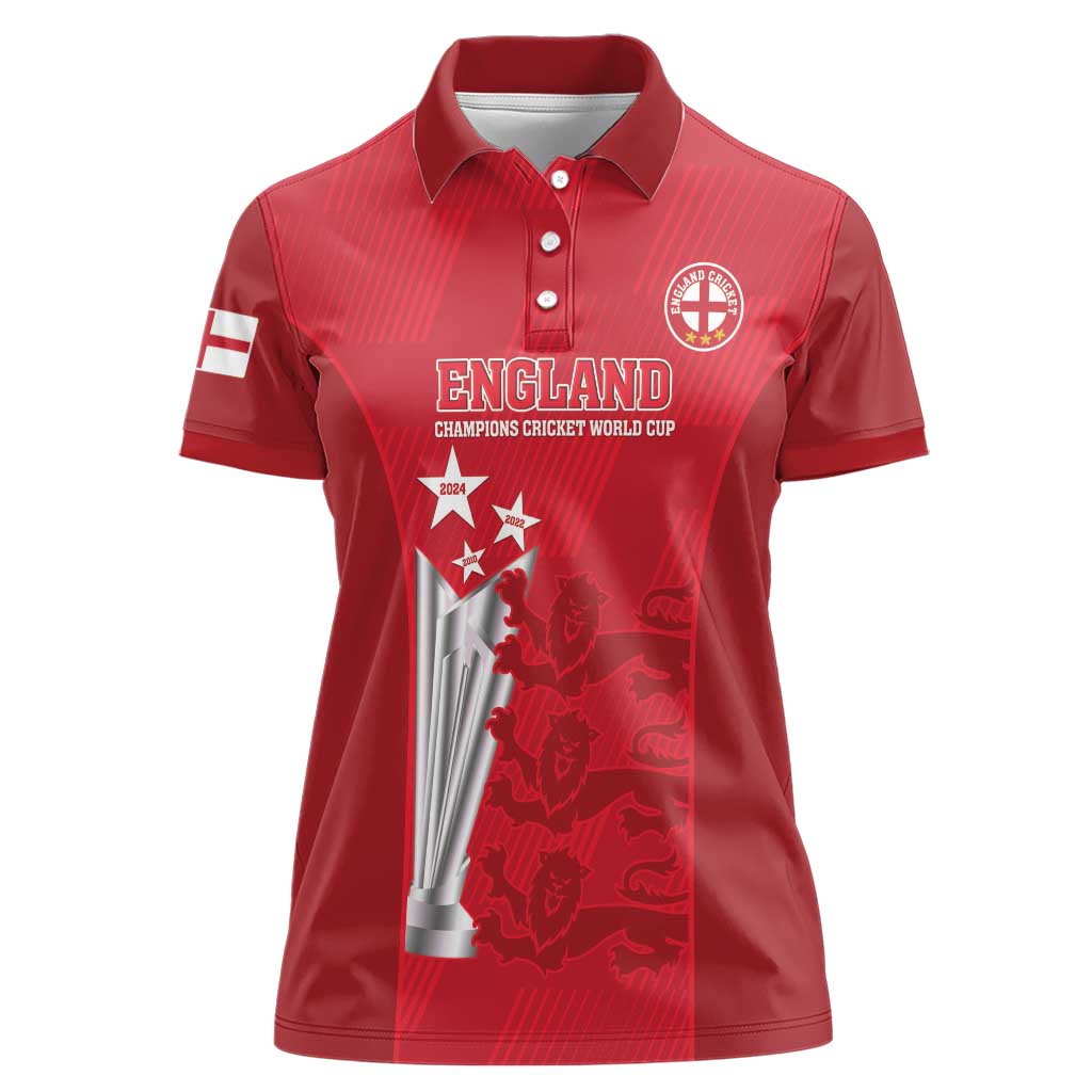 Custom England Cricket Women Polo Shirt 3rd Champions World Cup Proud - Wonder Print Shop