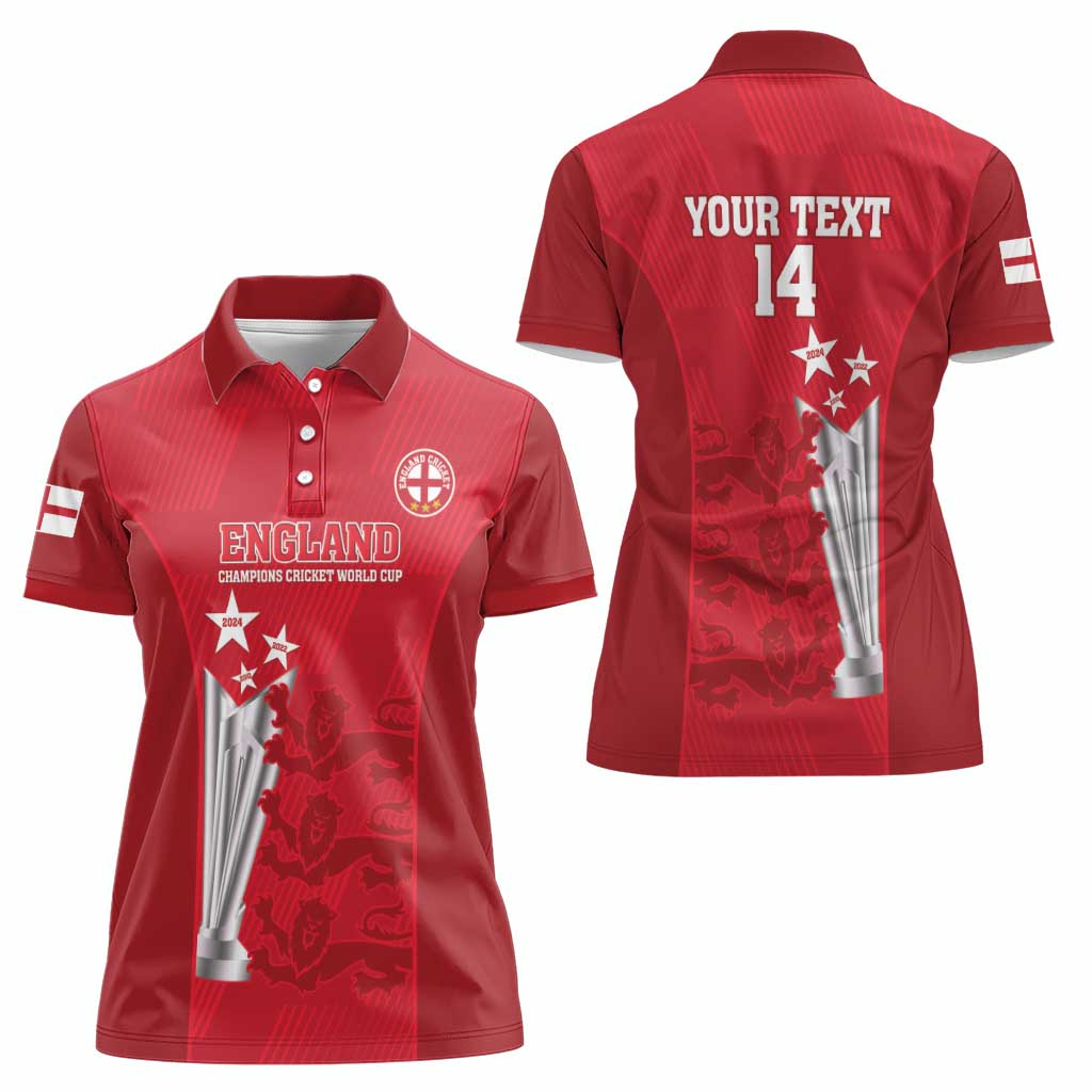 Custom England Cricket Women Polo Shirt 3rd Champions World Cup Proud - Wonder Print Shop