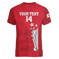 Custom England Cricket Women V-Neck T-Shirt 3rd Champions World Cup Proud - Wonder Print Shop