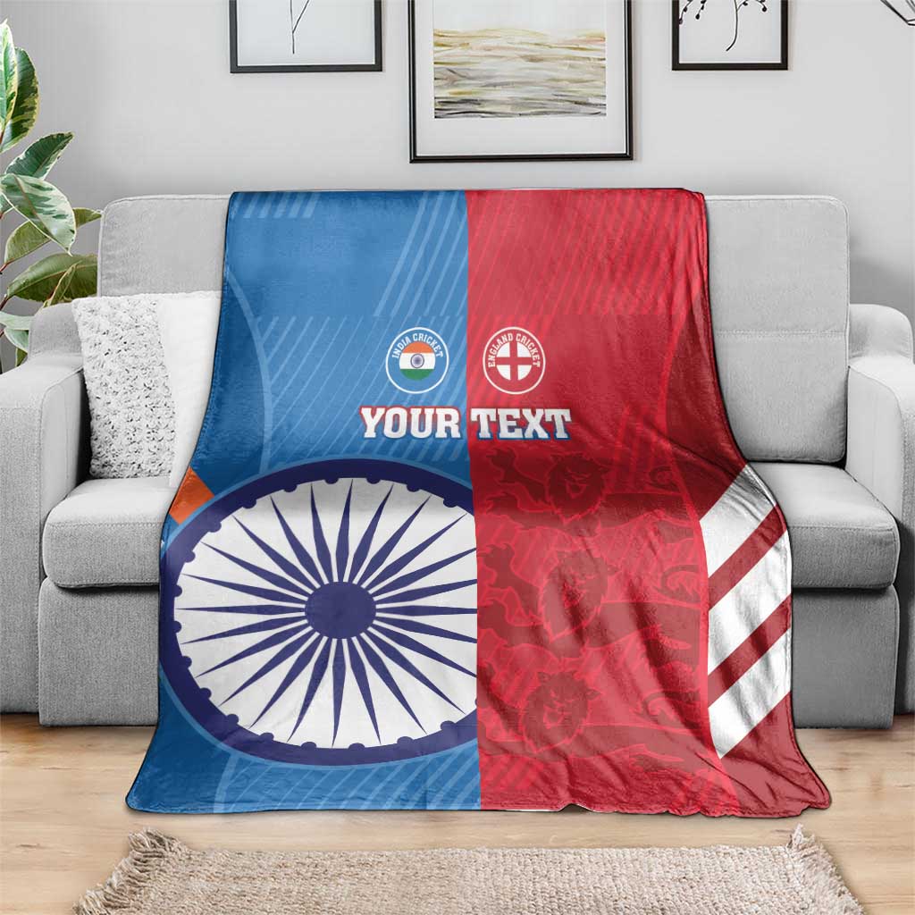 Custom India And England Cricket Blanket 2024 Together Dynamic Version