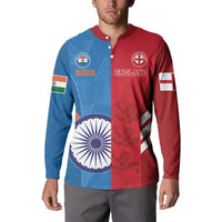 Custom India And England Cricket Button Sweatshirt 2024 Together Dynamic Version - Wonder Print Shop