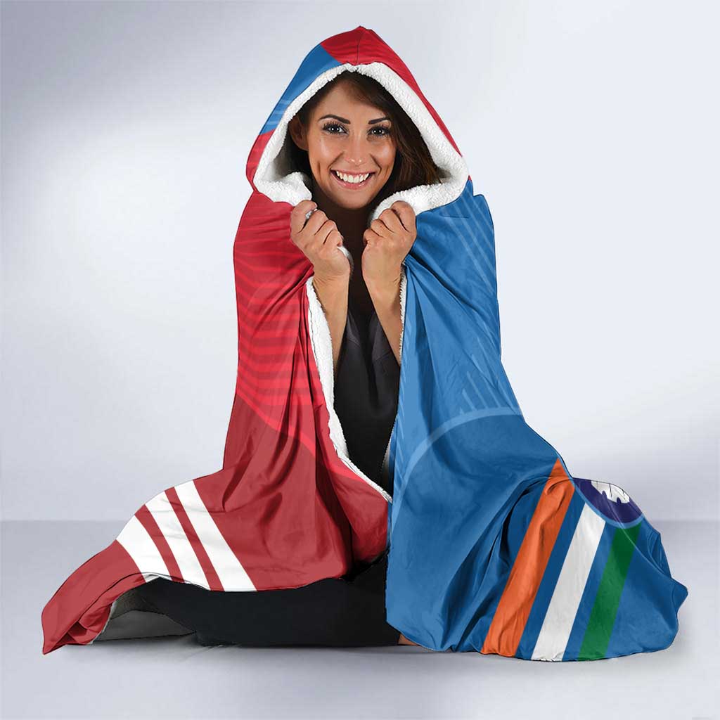 Custom India And England Cricket Hooded Blanket 2024 Together Dynamic Version