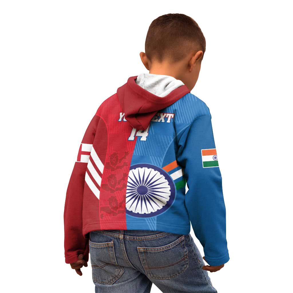 Custom India And England Cricket Kid Hoodie 2024 Together Dynamic Version - Wonder Print Shop