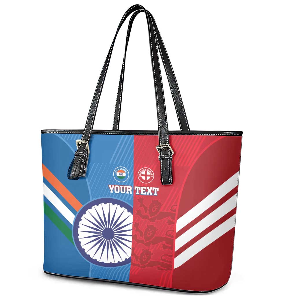 Custom India And England Cricket Leather Tote Bag 2024 Together Dynamic Version - Wonder Print Shop