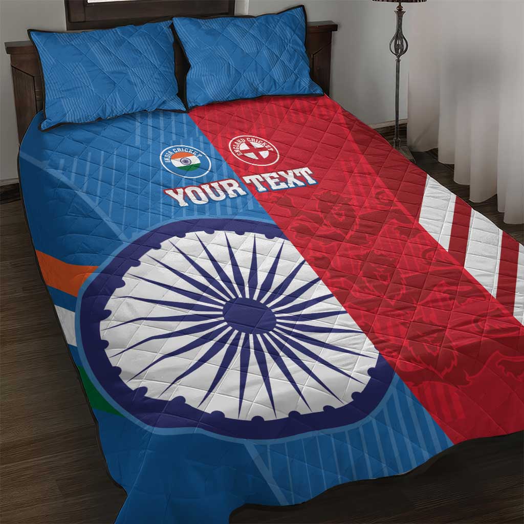 Custom India And England Cricket Quilt Bed Set 2024 Together Dynamic Version - Wonder Print Shop