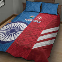 Custom India And England Cricket Quilt Bed Set 2024 Together Dynamic Version - Wonder Print Shop