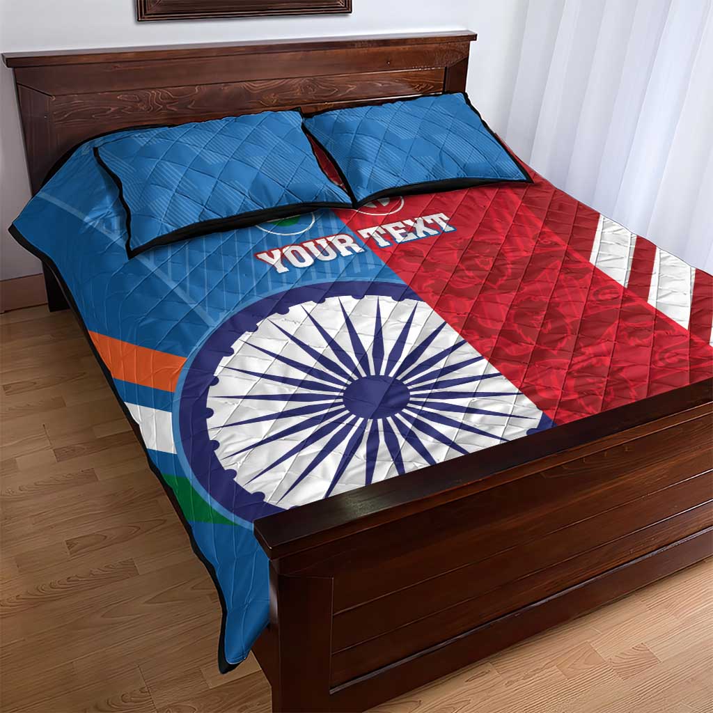 Custom India And England Cricket Quilt Bed Set 2024 Together Dynamic Version - Wonder Print Shop