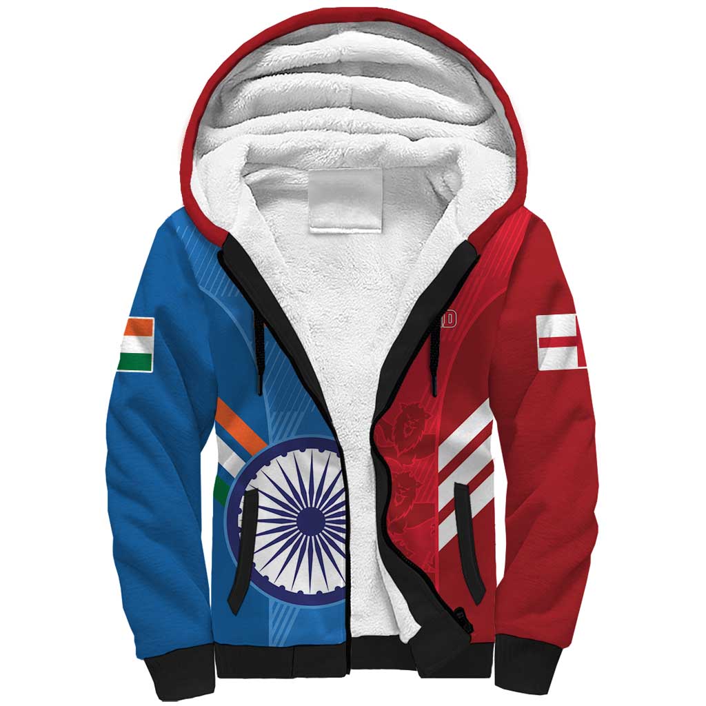 Custom India And England Cricket Sherpa Hoodie 2024 Together Dynamic Version - Wonder Print Shop
