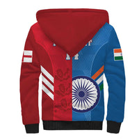Custom India And England Cricket Sherpa Hoodie 2024 Together Dynamic Version - Wonder Print Shop