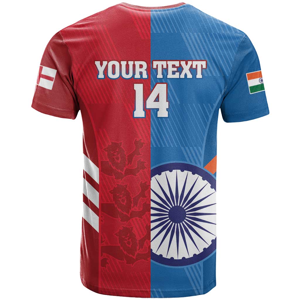 Custom India And England Cricket T Shirt 2024 Together Dynamic Version - Wonder Print Shop