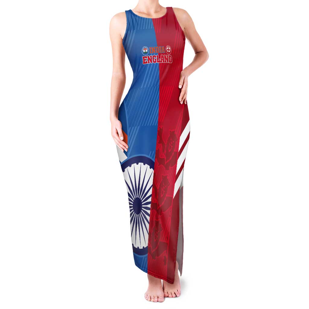 Custom India And England Cricket Tank Maxi Dress 2024 Together Dynamic Version - Wonder Print Shop
