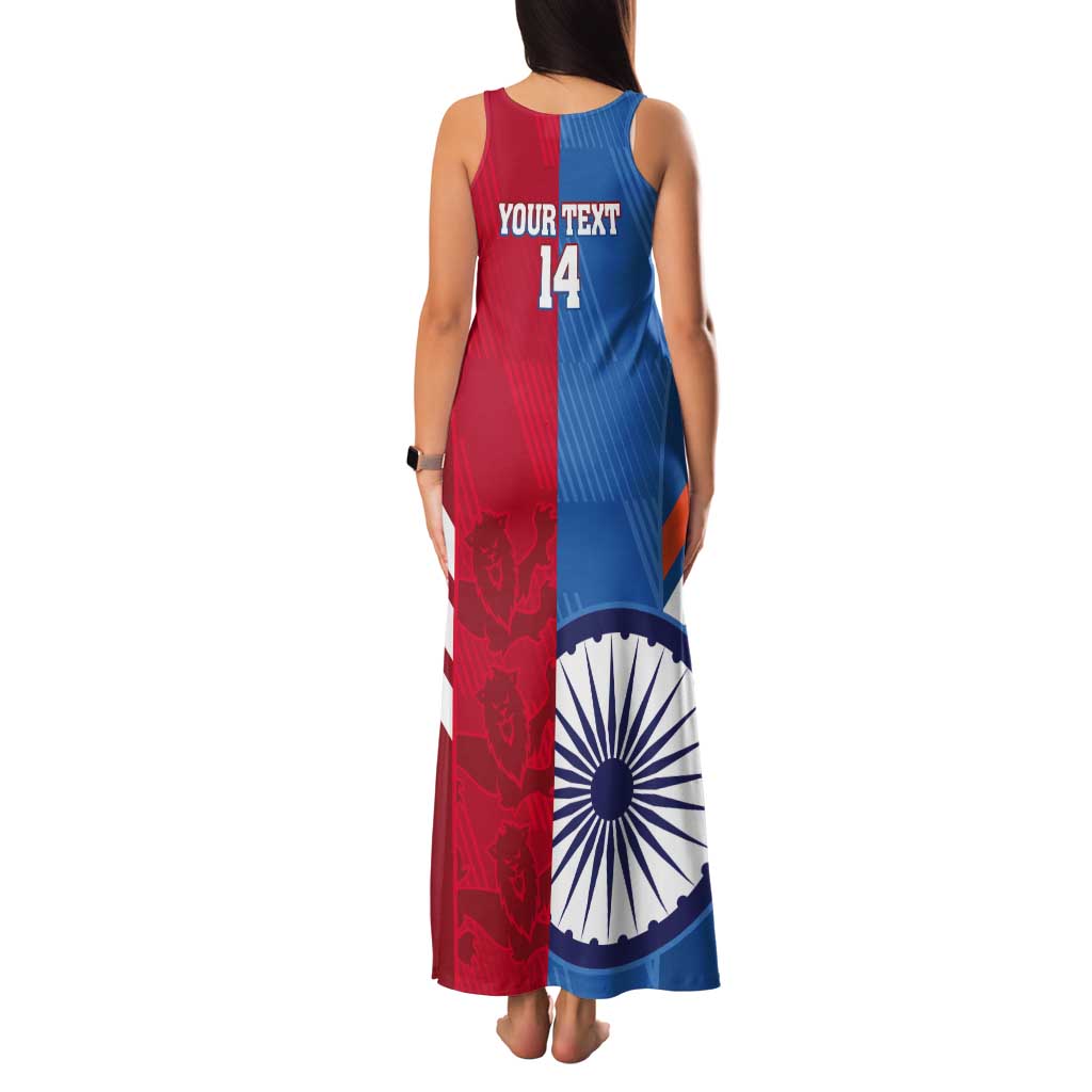 Custom India And England Cricket Tank Maxi Dress 2024 Together Dynamic Version - Wonder Print Shop