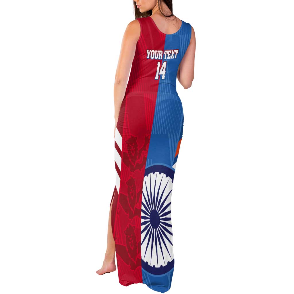 Custom India And England Cricket Tank Maxi Dress 2024 Together Dynamic Version - Wonder Print Shop