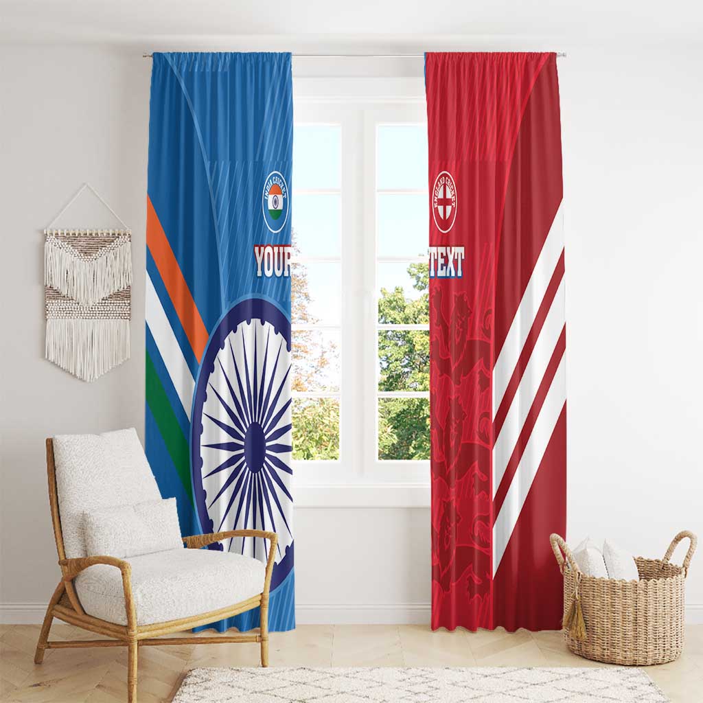 Custom India And England Cricket Window Curtain 2024 Together Dynamic Version - Wonder Print Shop