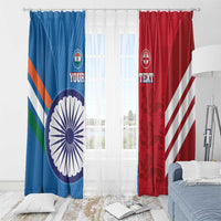 Custom India And England Cricket Window Curtain 2024 Together Dynamic Version - Wonder Print Shop