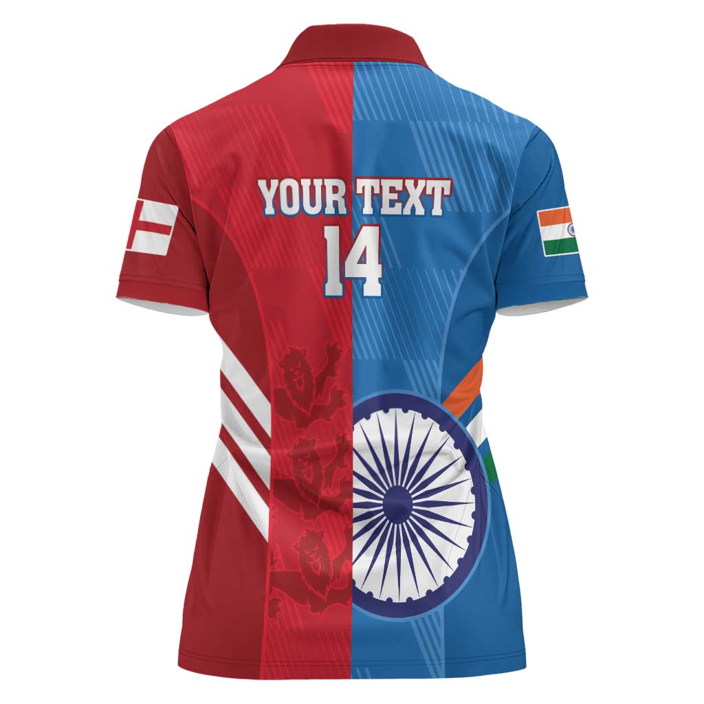 Custom India And England Cricket Women Polo Shirt 2024 Together Dynamic Version - Wonder Print Shop