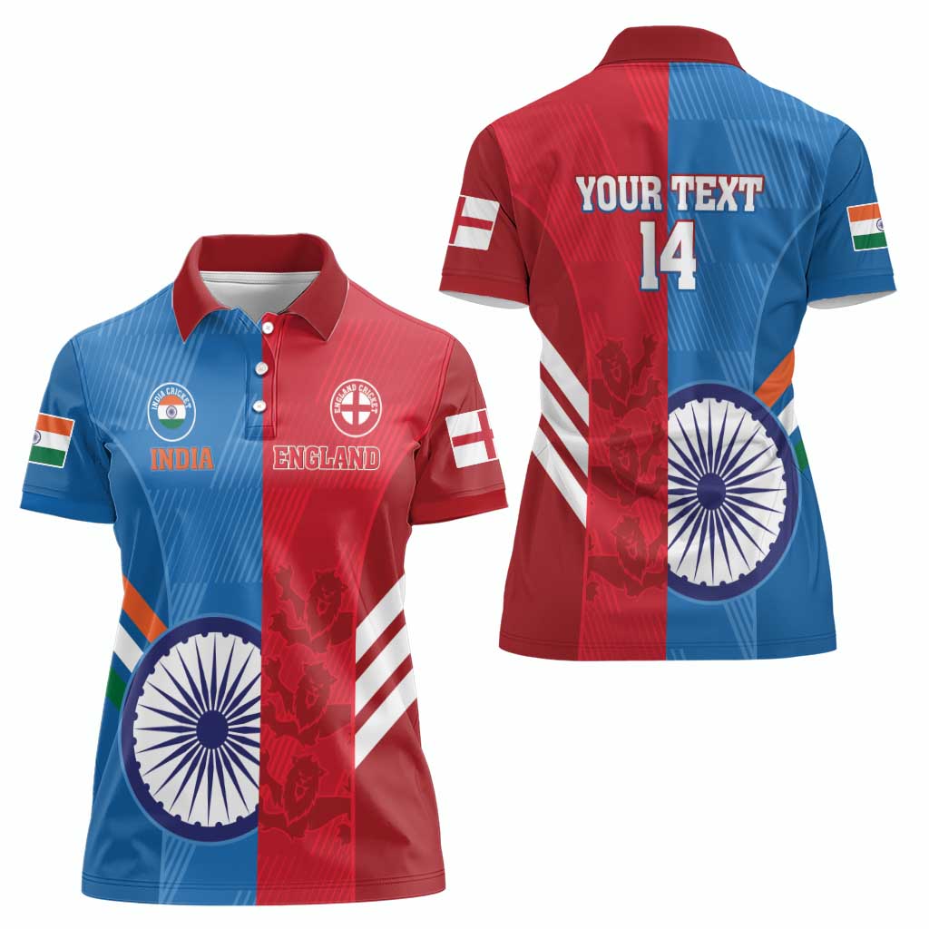 Custom India And England Cricket Women Polo Shirt 2024 Together Dynamic Version - Wonder Print Shop