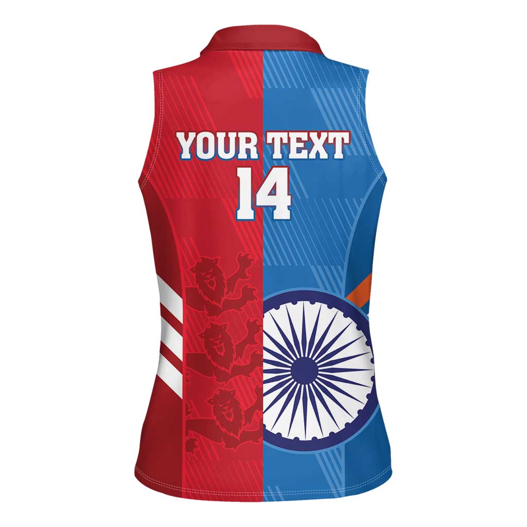 Custom India And England Cricket Women Sleeveless Polo Shirt 2024 Together Dynamic Version - Wonder Print Shop