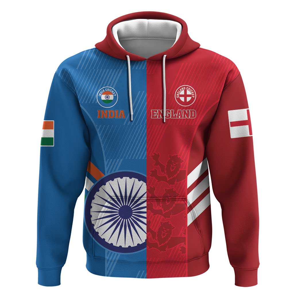 Custom India And England Cricket Zip Hoodie 2024 Together Dynamic Version - Wonder Print Shop