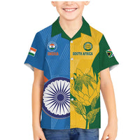Custom India And South Africa Cricket Family Matching Mermaid Dress and Hawaiian Shirt 2024 Together Dynamic Version - Wonder Print Shop