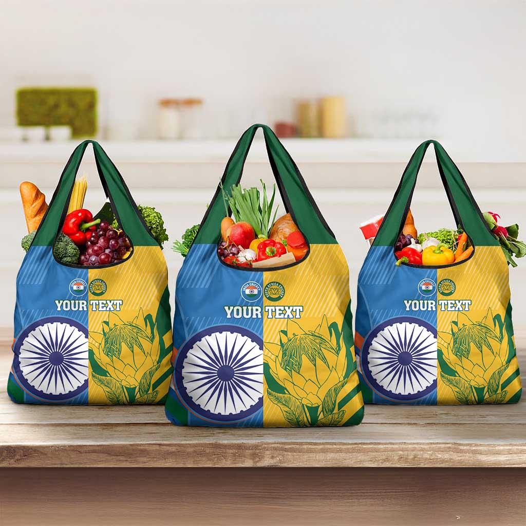 Custom India And South Africa Cricket Grocery Bag Together Dynamic Version