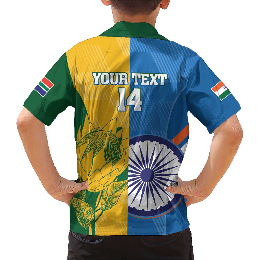 Custom India And South Africa Cricket Kid Hawaiian Shirt 2024 Together Dynamic Version - Wonder Print Shop