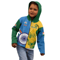 Custom India And South Africa Cricket Kid Hoodie 2024 Together Dynamic Version - Wonder Print Shop