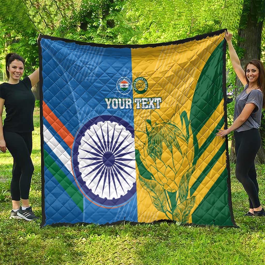 Custom India And South Africa Cricket Quilt 2024 Together Dynamic Version - Wonder Print Shop