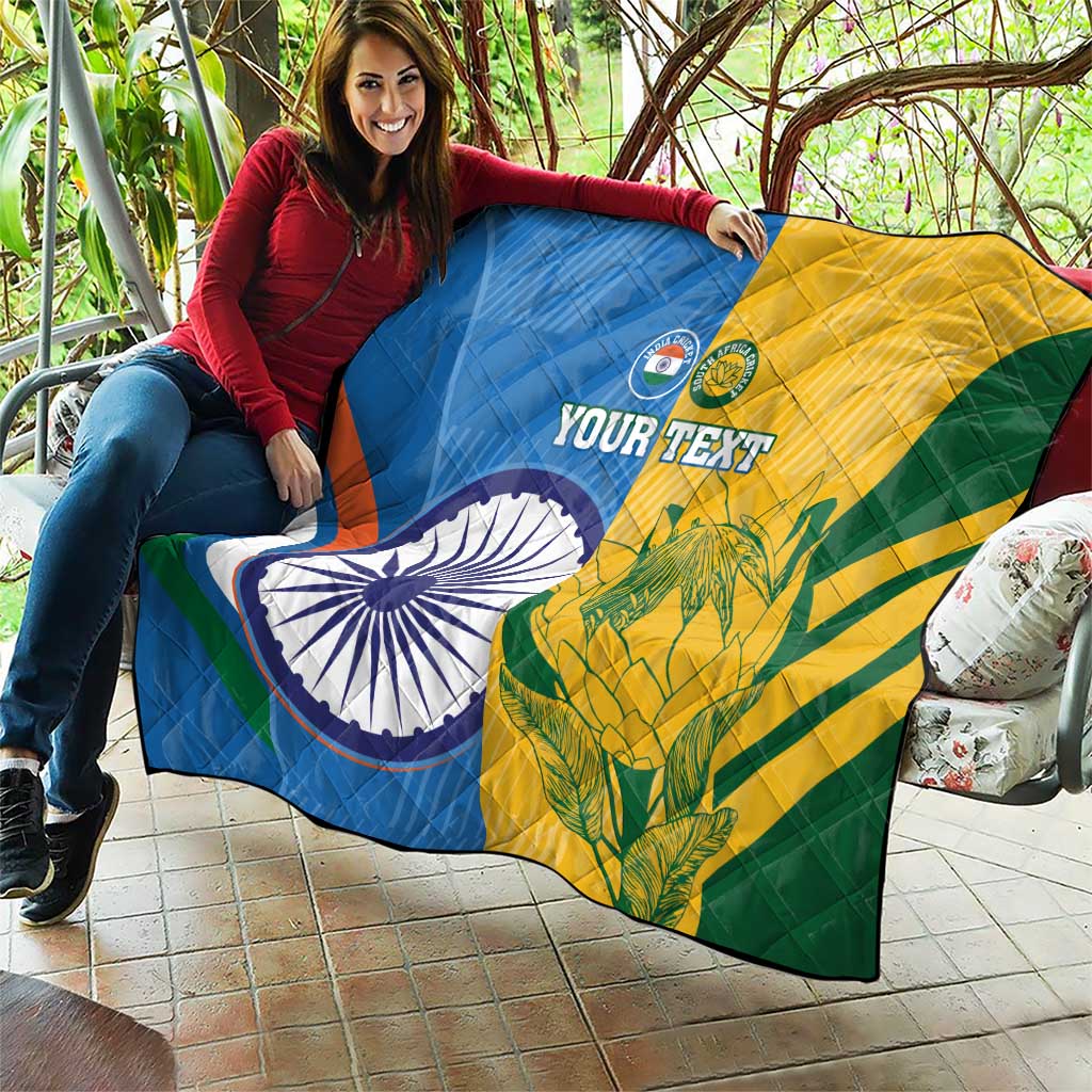 Custom India And South Africa Cricket Quilt 2024 Together Dynamic Version - Wonder Print Shop