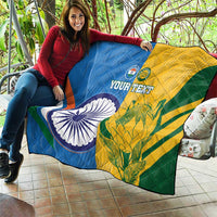 Custom India And South Africa Cricket Quilt 2024 Together Dynamic Version - Wonder Print Shop