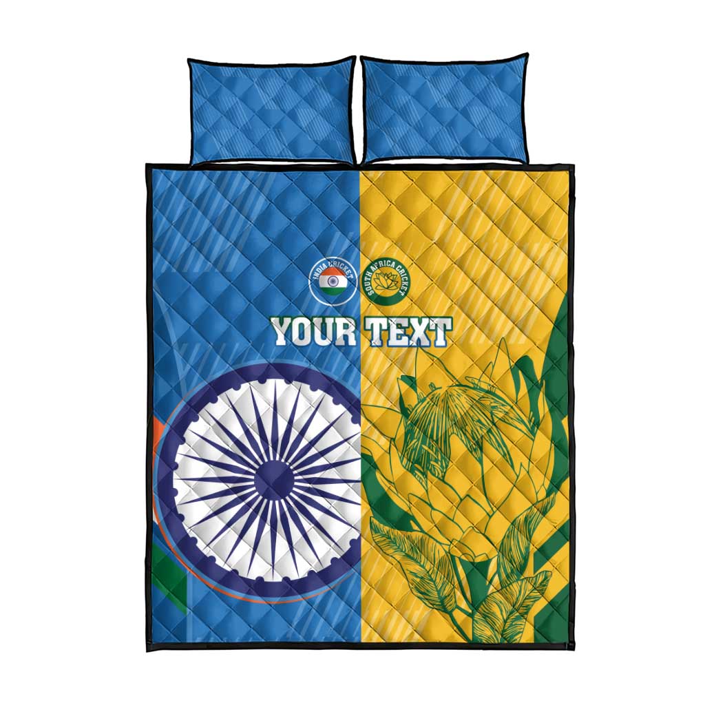 Custom India And South Africa Cricket Quilt Bed Set 2024 Together Dynamic Version - Wonder Print Shop