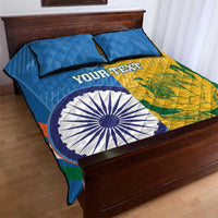 Custom India And South Africa Cricket Quilt Bed Set 2024 Together Dynamic Version - Wonder Print Shop
