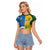 Custom India And South Africa Cricket Raglan Cropped T Shirt 2024 Together Dynamic Version - Wonder Print Shop