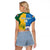 Custom India And South Africa Cricket Raglan Cropped T Shirt 2024 Together Dynamic Version - Wonder Print Shop
