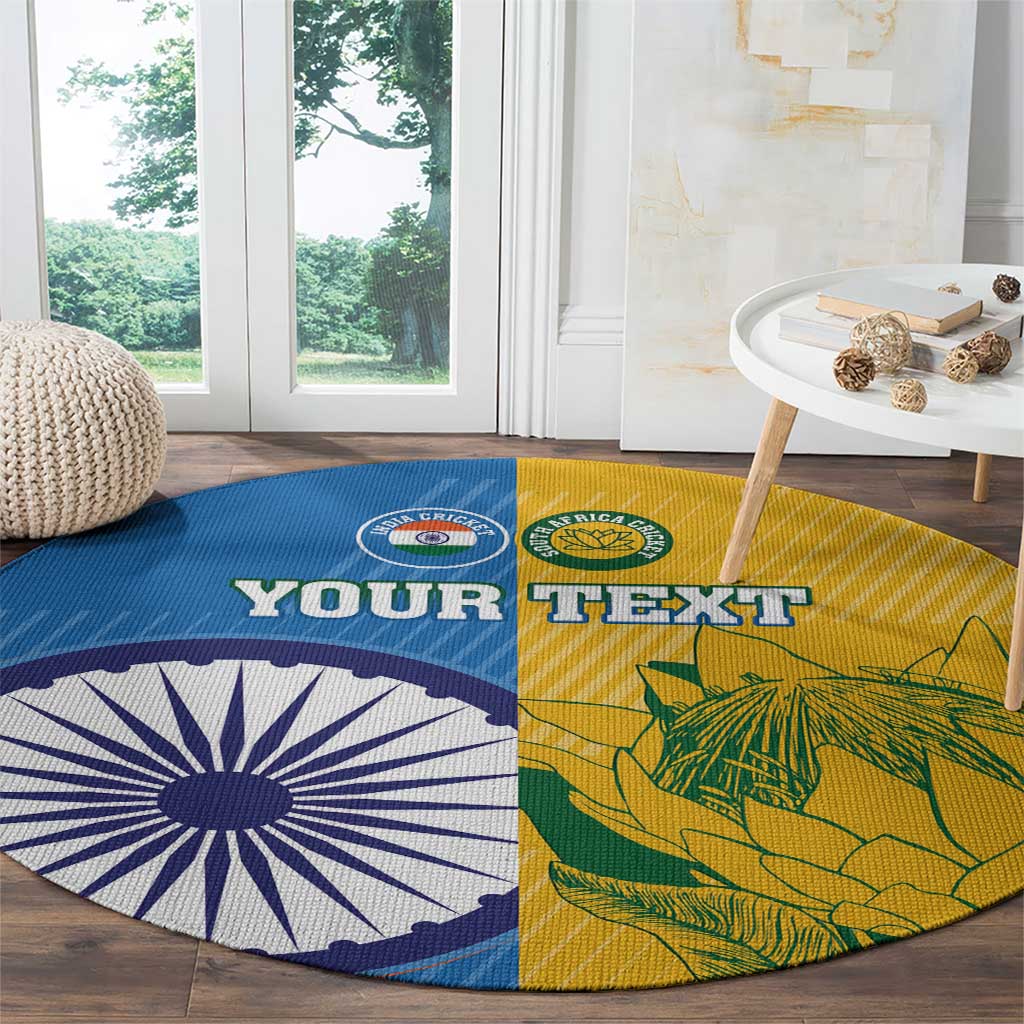 Custom India And South Africa Cricket Round Carpet 2024 Together Dynamic Version