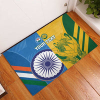 Custom India And South Africa Cricket Rubber Doormat 2024 Together Dynamic Version - Wonder Print Shop