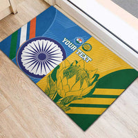 Custom India And South Africa Cricket Rubber Doormat 2024 Together Dynamic Version - Wonder Print Shop