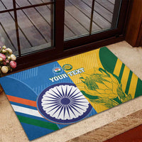 Custom India And South Africa Cricket Rubber Doormat 2024 Together Dynamic Version - Wonder Print Shop