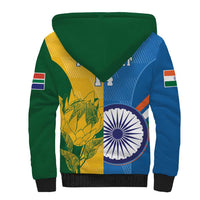Custom India And South Africa Cricket Sherpa Hoodie 2024 Together Dynamic Version - Wonder Print Shop