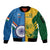 Custom India And South Africa Cricket Sleeve Zip Bomber Jacket 2024 Together Dynamic Version - Wonder Print Shop