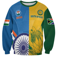 Custom India And South Africa Cricket Sweatshirt 2024 Together Dynamic Version - Wonder Print Shop