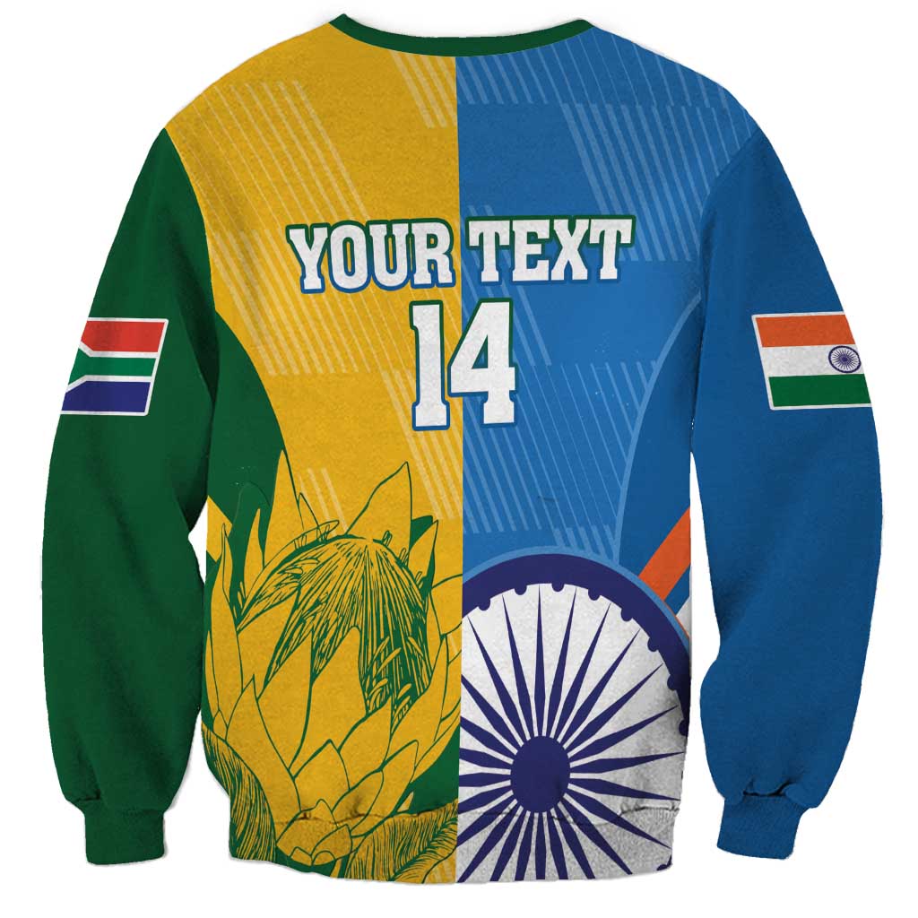 Custom India And South Africa Cricket Sweatshirt 2024 Together Dynamic Version - Wonder Print Shop