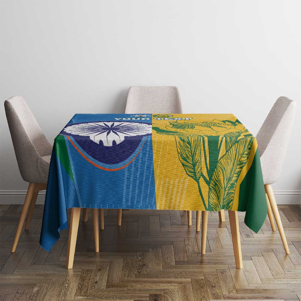 Custom India And South Africa Cricket Tablecloth 2024 Together Dynamic Version - Wonder Print Shop