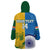 Custom India And South Africa Cricket Wearable Blanket Hoodie 2024 Together Dynamic Version - Wonder Print Shop