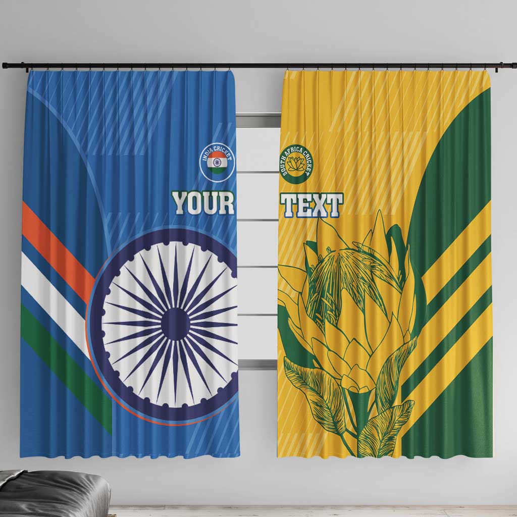 Custom India And South Africa Cricket Window Curtain 2024 Together Dynamic Version - Wonder Print Shop