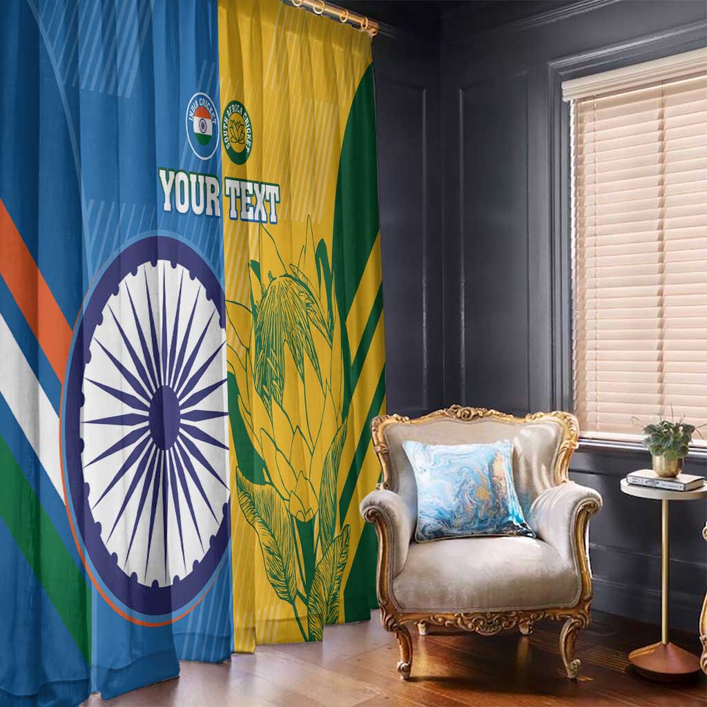 Custom India And South Africa Cricket Window Curtain 2024 Together Dynamic Version - Wonder Print Shop
