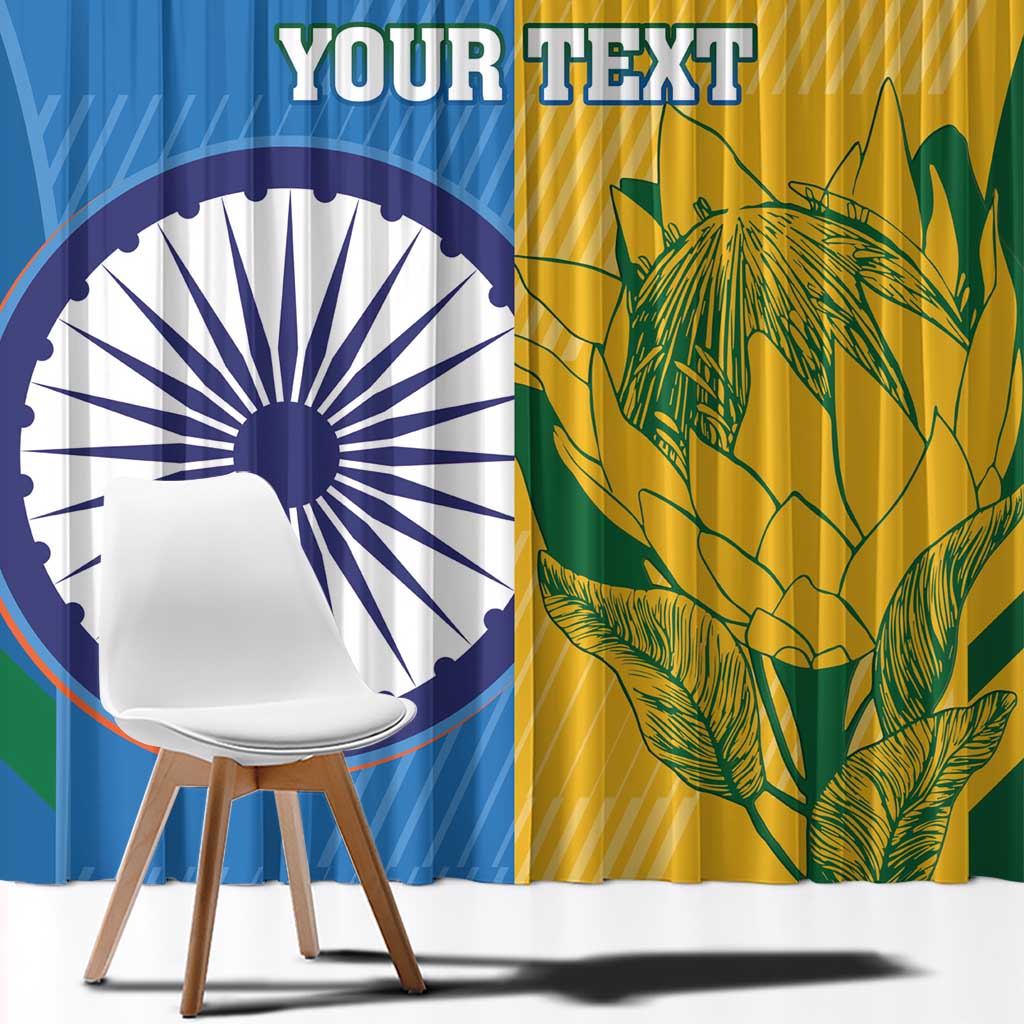 Custom India And South Africa Cricket Window Curtain 2024 Together Dynamic Version - Wonder Print Shop